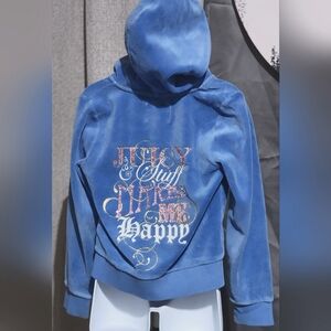Y2K JUICY COUTURE| Blue Velour Zippered Hoodie Little Girl's